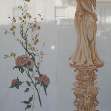 Α18 Πάνελ με λουλούδι Banju και άγαλμα Traumfrau