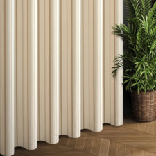 Ριγέ ύφασμα κουρτίνας με κάθετες γραμμές για minimal χώρο