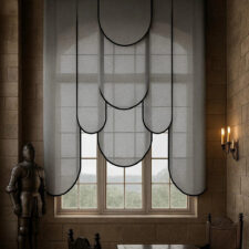 Καμπύλα πάνελ σε γκρί διάτρητο ύφασμα