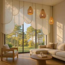 μοντέρνα καμπύλα πάνελ σε σαλόνι