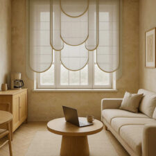 πάνελ με ζεστές αποχρώσεις σε κάμαρα