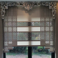 λέιζερ σχέδιο σε ρόλερ και ασορτί κουρτινόξυλο