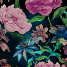 Λουλουδάτο ύφασμα επίπλωσης σε έντονα χρώματα